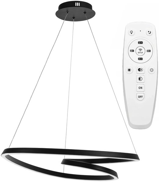 Κρεμαστό φωτιστικό οροφής LED Loop + Τηλεχειριστήριο APP796-cp Μαύρο