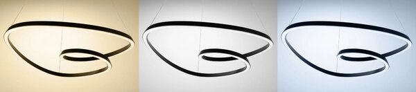 Κρεμαστό φωτιστικό οροφής LED Loop + Τηλεχειριστήριο APP796-cp Μαύρο