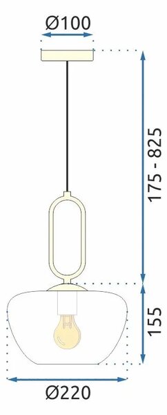 Κρεμαστό φωτιστικό LOFT APP1074-1CP