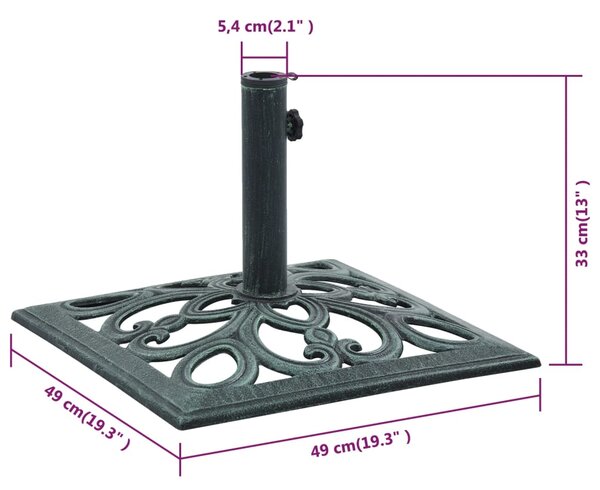 VidaXL Βάση Ομπρέλας Πράσινη 12 κ. 49 εκ. από Χυτοσίδηρο
