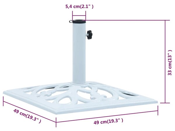 VidaXL Βάση Ομπρέλας Λευκή 12 κ. 49 εκ. από Χυτοσίδηρο