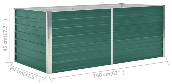 VidaXL Ζαρντινιέρα Ψηλή Πράσινη 160x80x45 εκ. Γαλβανισμένος Χάλυβας