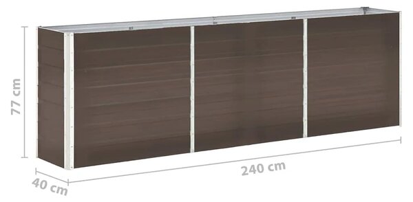 VidaXL Ζαρντινιέρα Υπερυψωμένη Καφέ 240x40x77 εκ. Γαλβανισμ. Χάλυβας