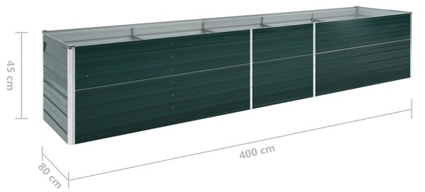 VidaXL Ζαρντινιέρα Υπερυψωμένη Πράσινη 400x80x45 εκ. Γαλβαν. Χάλυβας