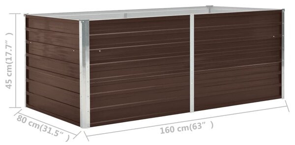 VidaXL Ζαρντινιέρα Ψηλή Καφέ 160 x 80 x 45 εκ. Γαλβανισμένος Χάλυβας