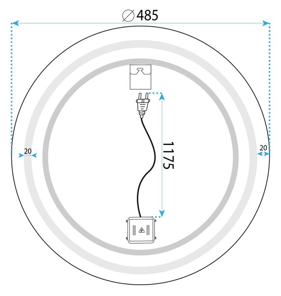 ΚΑΘΡΕΦΤΗΣ ΤΟΙΧΟΥ LED 50cm ΒΑΣ