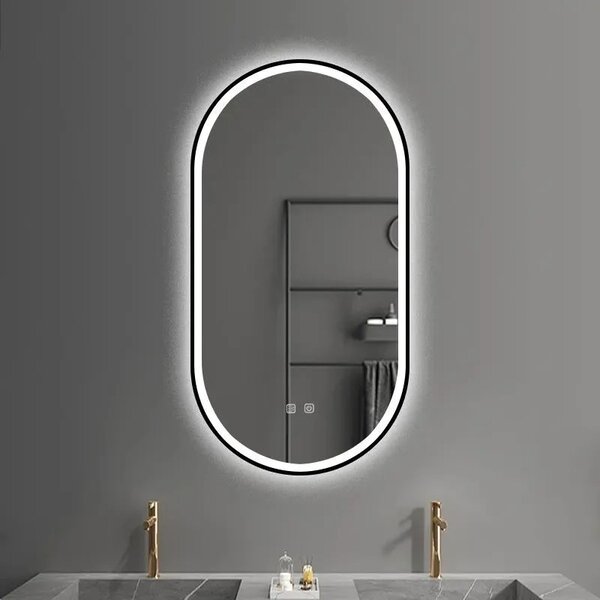 ΚΑΘΡΕΦΤΗΣ ΤΟΙΧΟΥ LED OVL 50x100cm Μαύρος