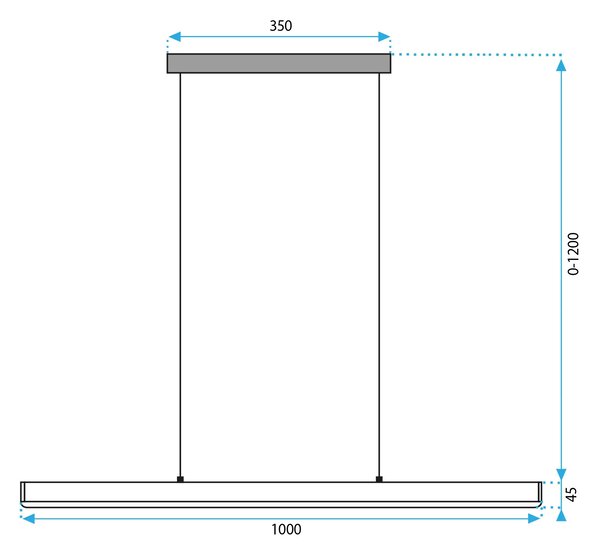 Κρεμαστό φωτιστικό οροφής Led APP1448-CP Μαύρο 100cm