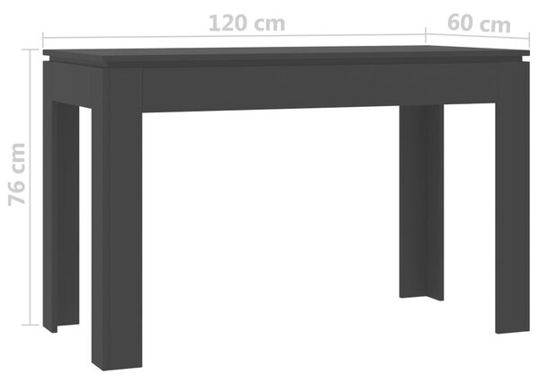 VidaXL Τραπεζαρία Μαύρη 120 x 60 x 76 εκ. από Επεξ. Ξύλο