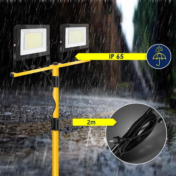 Halogen LED budowlany na statywie RSL006-2x100N