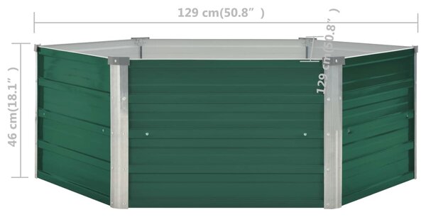 VidaXL Ζαρντινιέρα Ψηλή Πράσινη 129x129x46 εκ. Γαλβανισμένος Χάλυβας