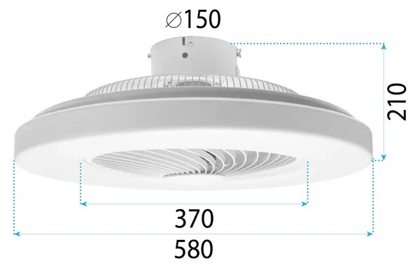 Πολυέλαιος με ανεμιστήρα Λάμπα APP1551-C WHITE ανεμιστήρας