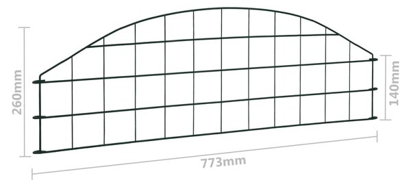 VidaXL Περίφραξη Κήπου Αψίδα Σετ Πράσινη 77,3 x 26 εκ