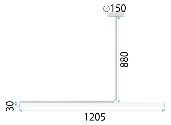 Κρεμαστό φωτιστικό LED APP1659-CP Black 120cm