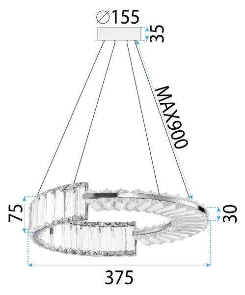 Λάμπα LED APP1527-CP40 CHROME