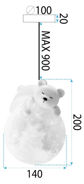 Κρεμαστό φωτιστικό WHITE BEAR APP1597-1CP