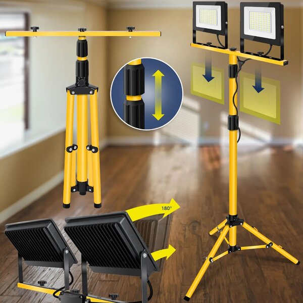 Halogen LED budowlany na statywie 2x30W RSL001-30N