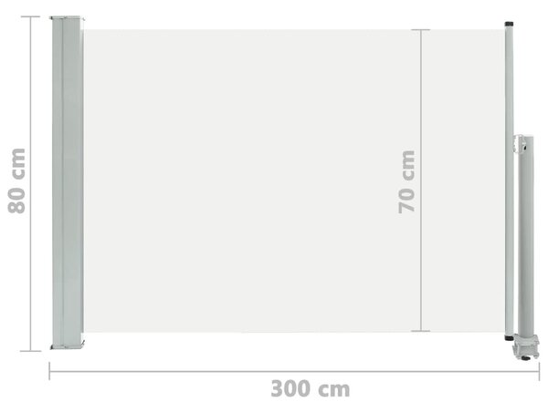 VidaXL Σκίαστρο Πλαϊνό Συρόμενο Βεράντας Κρεμ 80 x 300 εκ