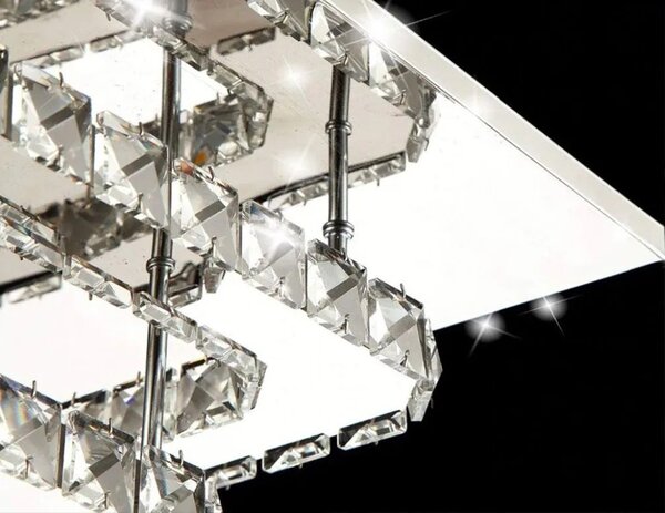 Κρυστάλλινο Φωτιστικό Οροφής Plafon LED 24W Τετράγωνο APP410-C