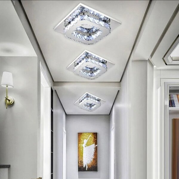 Κρυστάλλινο τετράγωνο φωτιστικό οροφής Glamour Plafond 8W APP406-C-C APP406-C