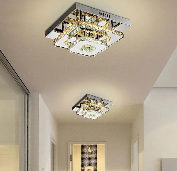 Κρυστάλλινο Φωτιστικό Οροφής Plafon LED 24W Τετράγωνο APP410-C