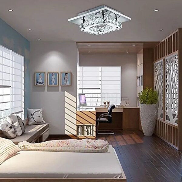 Κρυστάλλινο τετράγωνο φωτιστικό οροφής Glamour Plafond 8W APP406-C-C APP406-C