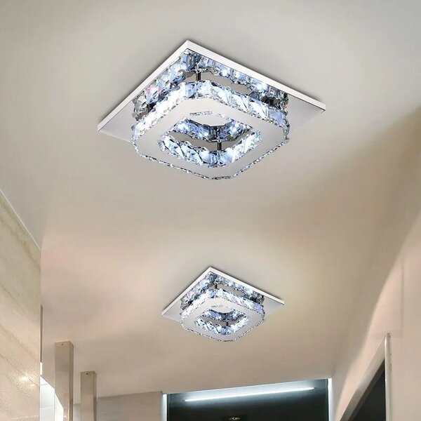 Κρυστάλλινο τετράγωνο φωτιστικό οροφής Glamour Plafond 8W APP406-C-C APP406-C