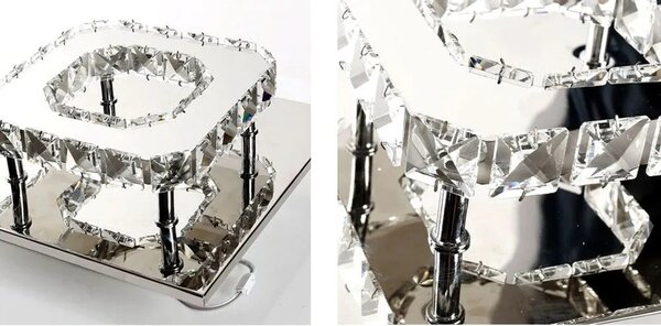 Κρυστάλλινο τετράγωνο φωτιστικό οροφής Glamour Plafond 8W APP406-C-C APP406-C