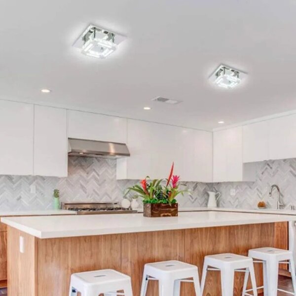 Κρυστάλλινο τετράγωνο φωτιστικό οροφής Glamour Plafond 8W APP406-C-C APP406-C