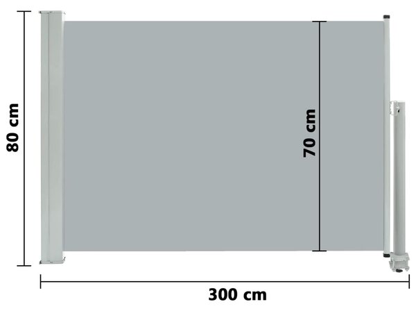 VidaXL Σκίαστρο Πλαϊνό Συρόμενο Βεράντας Γκρι 80 x 300 εκ