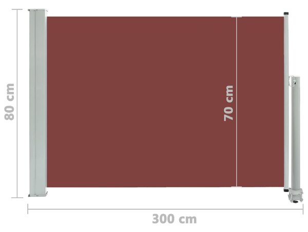 VidaXL Σκίαστρο Πλαϊνό Συρόμενο Βεράντας Καφέ 80 x 300 εκ