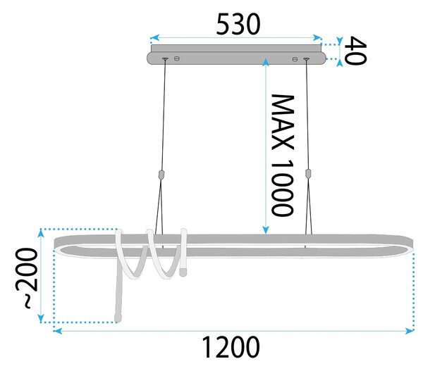 Λάμπα LED LHJ040-CP 120 cm BLACK