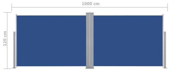 VidaXL Σκίαστρο Πλαϊνό Συρόμενο Μπλε 120 x 1000 εκ