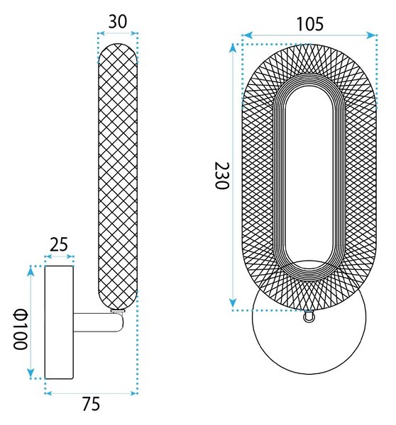 ΕΠΙΤΟΙΧΟ ΦΩΤΙΣΤΙΚΟ LED G171-W GOLD