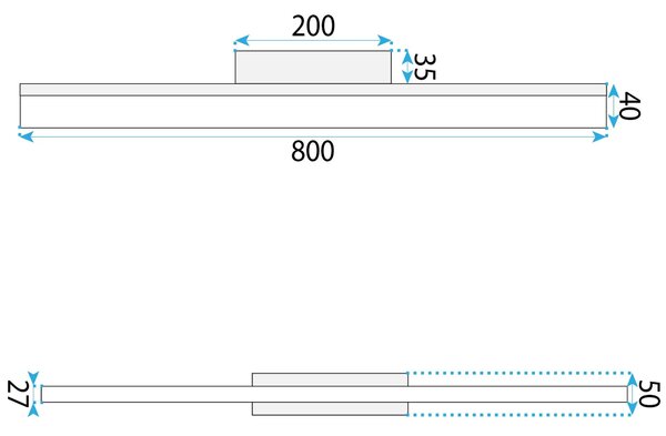 ΦΩΤΙΣΤΙΚΟ ΤΟΙΧΟΥ ΜΠΑΝΙΟΥ LED 80CM APP1856-1W BLACK