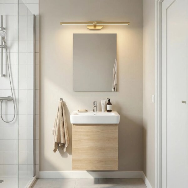 Επιτοίχο φωτιστικό μπάνιου LED APP1893-1W 60 cm BRUSH GOLD