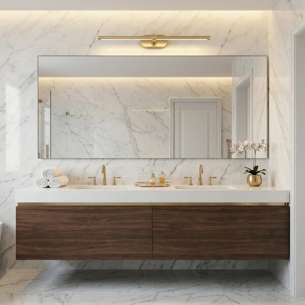 Επιτοίχο φωτιστικό μπάνιου LED APP1893-1W 60 cm BRUSH GOLD