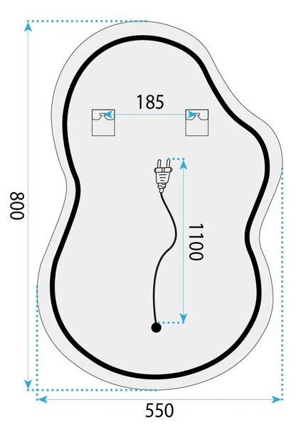 ΕΠΙΤΟΙΧΙΟΣ ΚΑΘΡΕΦΤΗΣ LED LED UNO DOUBLE 80x55 cm