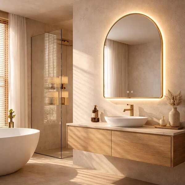 ΚΑΘΡΕΦΤΗΣ ΤΟΙΧΟΥ LED 80x60cm CAMLOT Brush Gold