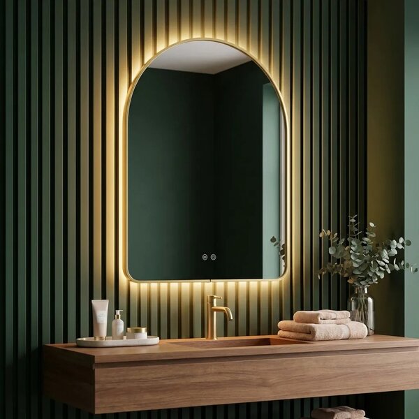 ΚΑΘΡΕΦΤΗΣ ΤΟΙΧΟΥ LED 80x60cm CAMLOT Brush Gold