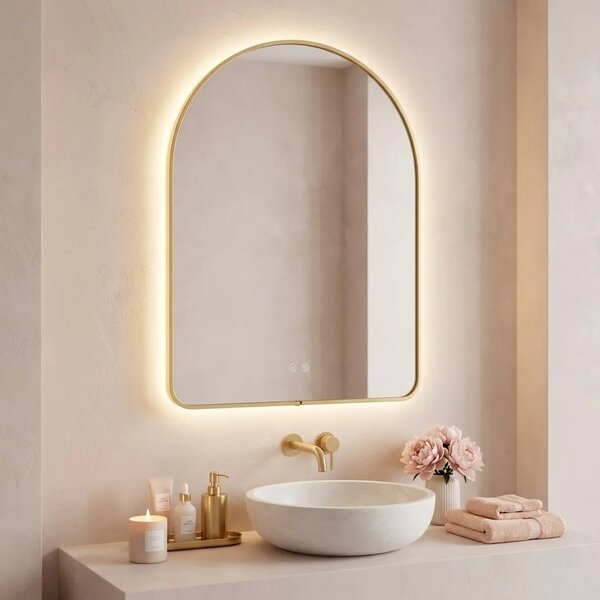 ΚΑΘΡΕΦΤΗΣ ΤΟΙΧΟΥ LED 80x60cm CAMLOT Brush Gold