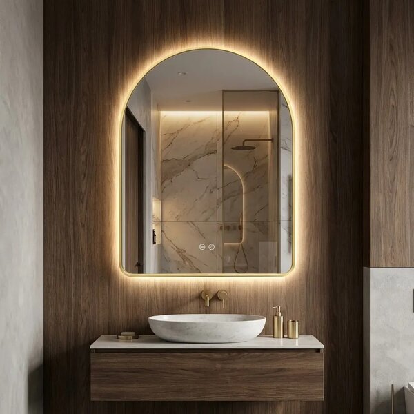 ΚΑΘΡΕΦΤΗΣ ΤΟΙΧΟΥ LED 80x60cm CAMLOT Brush Gold