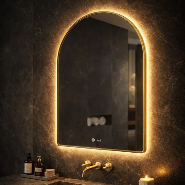 ΚΑΘΡΕΦΤΗΣ ΤΟΙΧΟΥ LED 80x60cm CAMLOT Brush Gold