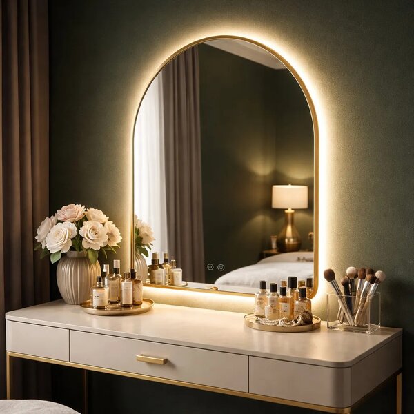 ΚΑΘΡΕΦΤΗΣ ΤΟΙΧΟΥ LED 80x60cm CAMLOT Brush Gold