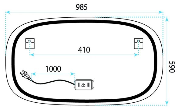 ΚΑΘΡΕΦΤΗΣ ΤΟΙΧΟΥ LED 100x60cm TOP-4