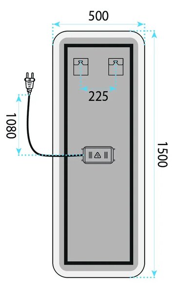 ΚΑΘΡΕΦΤΗΣ ΤΟΙΧΟΥ LED 150x50cm MOL-SQ