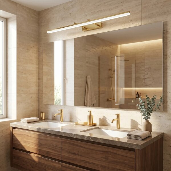 Επιτοίχο φωτιστικό μπάνιου LED APP1874-1W 80cm GOLD