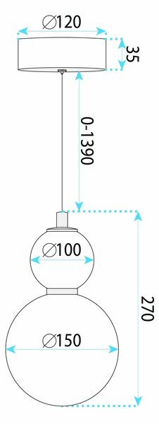 Κρεμαστό φωτιστικό οροφής LED LHJ112-2CP ματ χρυσό