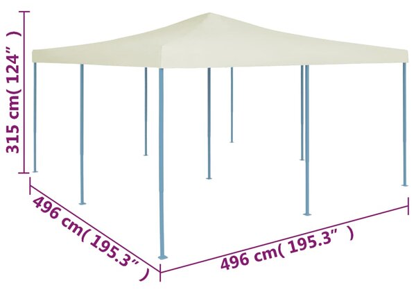 VidaXL Κιόσκι Πτυσσόμενο Κρεμ 5 x 5 μ
