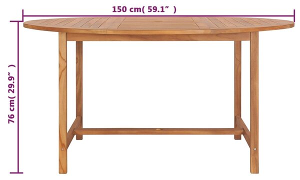 VidaXL Τραπέζι Κήπου 150 x 76 εκ. από Μασίφ Ξύλο Teak